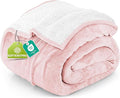 Utopia Bedding Sherpa Blanket King Size (Pink, 90x102 Inches) - Soft Lightweight Plush Fleece Reversible Blanket for Bed, Sofa, Couch, Camping and Travel