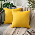 MIULEE Pack of 2 Decorative Outdoor Solid Waterproof Throw Pillow Covers Faux Linen Garden Farmhouse Cushion Cases for Summer Patio Tent Balcony Couch Sofa 20x20 Inch Mustard Yellow