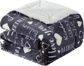 Elegant Comfort Luxury Valentine’s Day Sherpa Throw Blanket Ultra-Soft Cozy Velvet Pink Hearts Fleece Throw-Micromink Sherpa for Her, Wife, Girlfriend, Sherpa Reversible Blanket-LoveYouGray