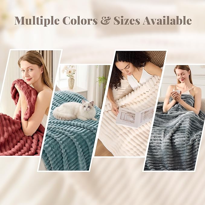 Rose Red Fleece Throw Blanket for Couch, 320GSM Super Soft Cozy Blanket for Home Decor, Perfect Cozy Gifts for Women Men Gifts, Lightweight All Season Couch Blanket, 50x70 Inches