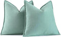 MIULEE Pack of 2 Aqua Green Decorative Pillow Covers 18x18 Inch Soft Chenille Luxurious Couch Throw Pillows Farmhouse Cushion Covers with Elegant Design for Sofa Bedroom Living Room Spring Home Decor