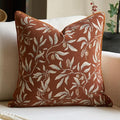 Alerfa Orange Floral Throw Pillow Cover 20 x 20 Inch Sqaure Luxury Decorative Pillow Cover for Couch Living Room Bedroom