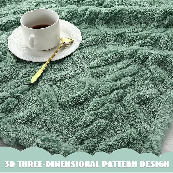 VitalCozy 4 Pcs Soft Fleece Baby Blankets Set 30" x 40" 3D Plush Warm Nursery Swaddling Bed Blanket Little Boys Girls Infant Toddlers and Newborn Receiving Gifts Blankets(Green Set)