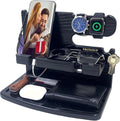 Gifts for Men Dad Women Husband Boyfriend Him Nightstand Organizer for Men Wood Phone Docking Station Birthday Gifts (Black)