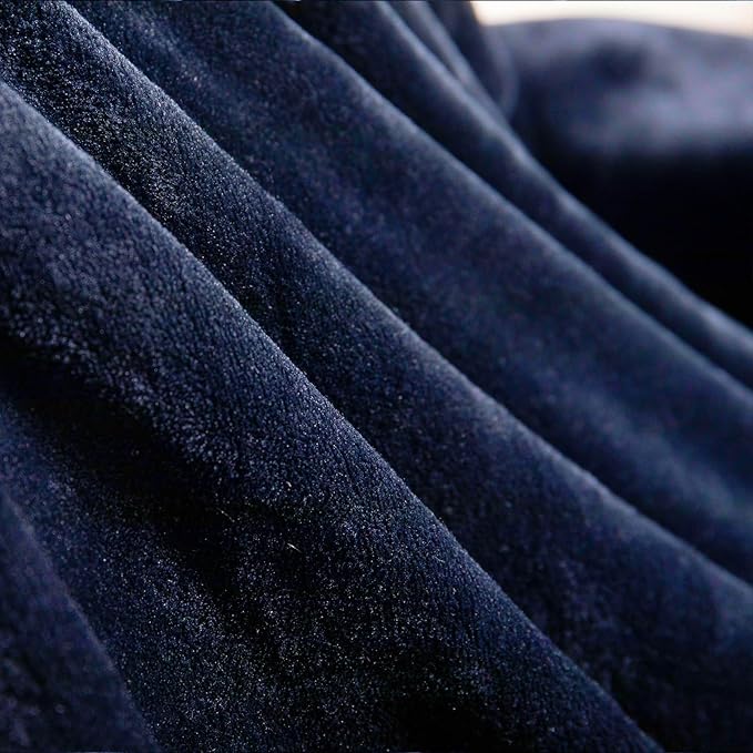TASTHROW Navy Throw Blanket 50x60 Inches, Soft Plush Cozy Fleece Flannel Throw Blanket, Lightweight Warm Throws for Bed, Couch, Bedroom and Living Room, All Seasons
