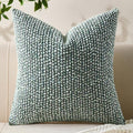 Allorry Decorative Couch Throw Pillow Covers 20x20 Green Striped Soft Wool Pillow Covers Neutral Textured Boho Cushion Covers for Modern Farmhouse Sofa Bedroom Living Room Decor SY011-D20