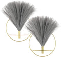 Pretty Jolly Boho Wall Decor, Large Wall-Mounted Metal Wall Decor, Hanging Artificial Pampas Display, Wall Art Living Room, Bedroom, Bathroom, Dining room, 2 Pack Gold Gray