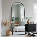 Full Length Mirror, 64" x 21" Arched Full Body Mirror Large Standing Floor Mirrors, Mirrors for Bedroom, Bathroom, Living Room Standing or Wall Leaning, Black