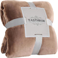TASTHROW Lightcoffee Throw Blanket 50x60 Inches, Soft Plush Cozy Fleece Flannel Throw Blanket, Lightweight Warm Throws for Bed, Couch, Bedroom and Living Room, All Seasons