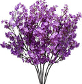 Mandy's Purple Artificial Baby’s Breath Flowers 6 Bundles Silk Gypsophila, 18.5 Inch European Style Modern Home Decor Centerpiece, Neutral Wedding Flower Arrangements