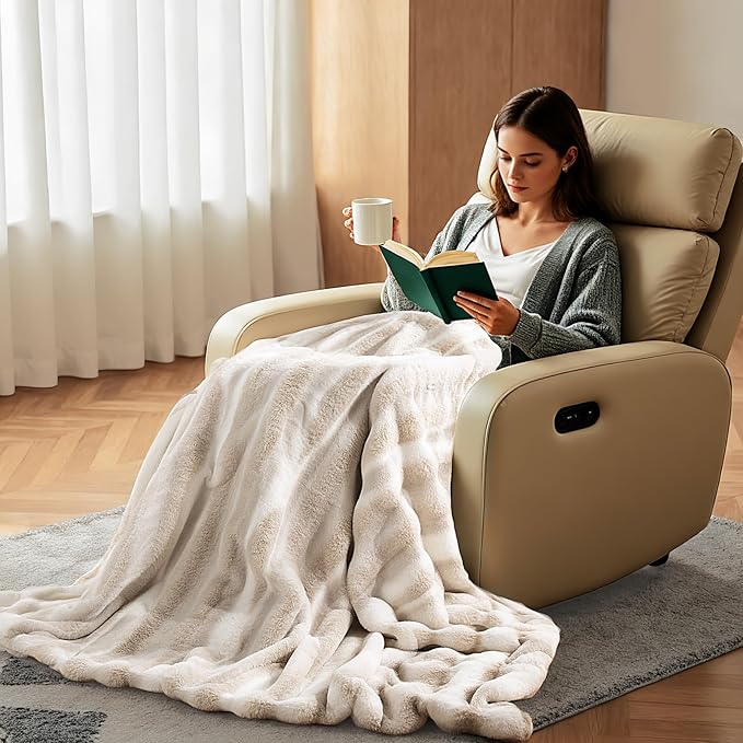 NEXHOME PRO Faux Fur Twin Blanket, Ultra Soft Cozy Warm Fuzzy Fluffy Plush Reversible Blanket for Couch, Sofa, Bed, Home Decor Gift, Tie-dye Sand 6080