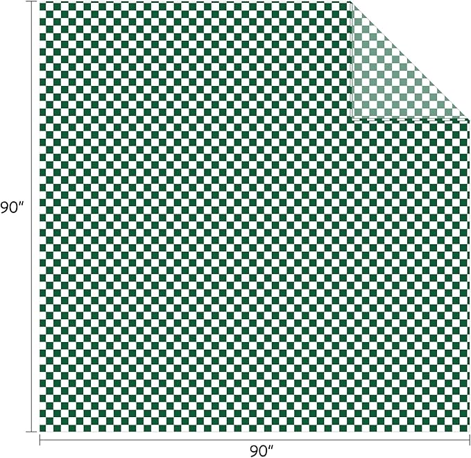 FY FIBER HOUSE Checkered Flannel Fleece Throw Blanket Queen Size Soft Cozy Checkerboard Grid Print Chessboard Gingham Pattern Blankets for Bed Couch Sofa, 90"x90", Green