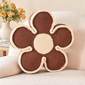 Kcvvcr Soft Flower Shaped Floor Cushion, Decorative Throw Pillow, Plush Bedroom Seating Cushion, 13.7 Inch Brown Flower Decor Plush Pillow