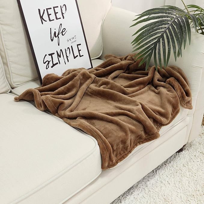 NANPIPER Baby Blankets, Super Soft Fleece Fuzzy Blanket for Toddler, Luxury Cozy Lightweight Microfiber Plush Blanket-Throw Size 30"x40",Coffee Brown Small