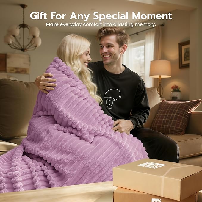 Joiedomi Throw Blanket for Couch, Soft & Warm Pink Fleece Blankets Gifts for Women Mom, Cozy Cute Soft Throw 50x60 Inches