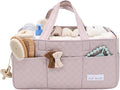 Lily Miles Baby Diaper Caddy Organizer, Quilted Nursery Storage Organizer for Newborn Essentials and Diaper Changing Station, Gift for Baby Shower and Registry Must-Have (Rosy Lilac)
