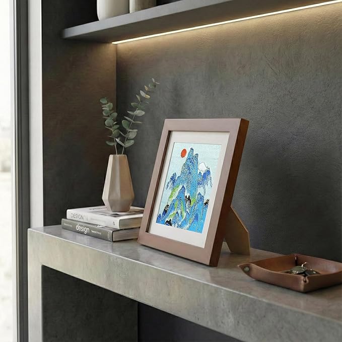 Newscz Framed Wall Art 8.3x8.3 Inch Modern Home Decor for Living Room Bedroom Wall Decor Above Bed & Office Aesthetic Gallery Wall Frame Set Farmhouse & Art Deco Decor Dining Room Kitchen Wall Decor (H-B06)