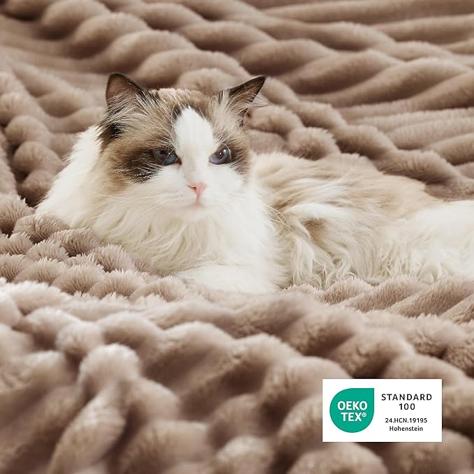 Bedsure Sherpa Blanket Queen Size for Bed - Super Soft, Cozy Fleece Thick Warm Blanket for Winter, GentleSoft Home Room Decor, Mocha Meringue, 90x90 Inches