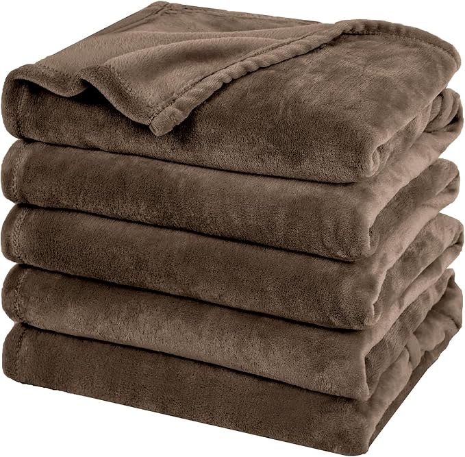 PHF Oversized King Big Fleece Blanket 120"x120", No Shed No Pilling Extra Large Soft Blanket, Giant 10'x 10' Lightweight for Bed, Sofa Travel and Camping, Suitable for All Season, Cocoa Brown