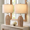22.75" Table Lamps for Living Room Small Lamps for Bedroom Bedside Lamps Set of 2 Boho Lamps for Night Stands Nightstand Lamp Farmhouse Vintage Rustic Modern Side End Table Lamp Light Home Deco Gifts