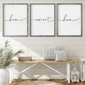 Set of 3 Framed Farmhouse Home Sweet Home Sign Above Bed Wall Decor for Bedroom Decor Wall Art Wood Signs
