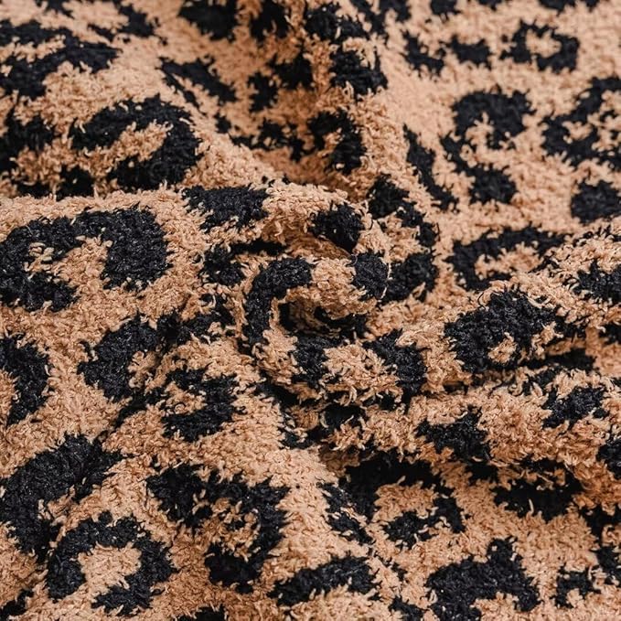 Ultra Soft Leopard Throw Blanket, Cozy Warm Reversiable Luxury Fluffy Blanket Throw Cheetah Blanket Leopard Pattern Throw for Couch Bed Sofa, 51x63 inches, Black Brown