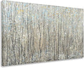 Yihui Arts Abstract Tree Canvas Wall Art - Brown Forest Paintings with Gold Foil - Modern Landscape Pictures for Living Room Bedroom Bathroom Decor