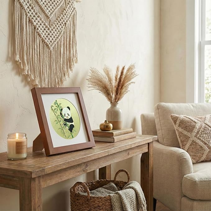 Newscz Framed Wall Art 8.3x8.3 Inch Modern Home Decor for Living Room Bedroom Wall Decor Above Bed & Office Aesthetic Gallery Wall Frame Set Farmhouse & Art Deco Decor Dining Room Kitchen Wall Decor (H-A07)