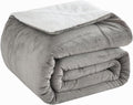 CHOSHOME Sherpa Fleece Blanket- Thick Warm Blanket for Winter, Soft Fuzzy Plush Blanket for Bed, Couch, Travel (Light Grey, Cal King 96" x 102")