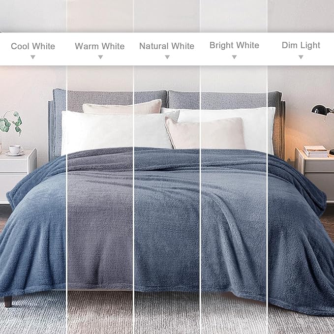 Exclusivo Mezcla King Size Blanket for Bed, Super Soft Velvet Plush Fleece Blankets, Fuzzy Cozy and Warm for Winter, 90x104 Inches, Stone Blue