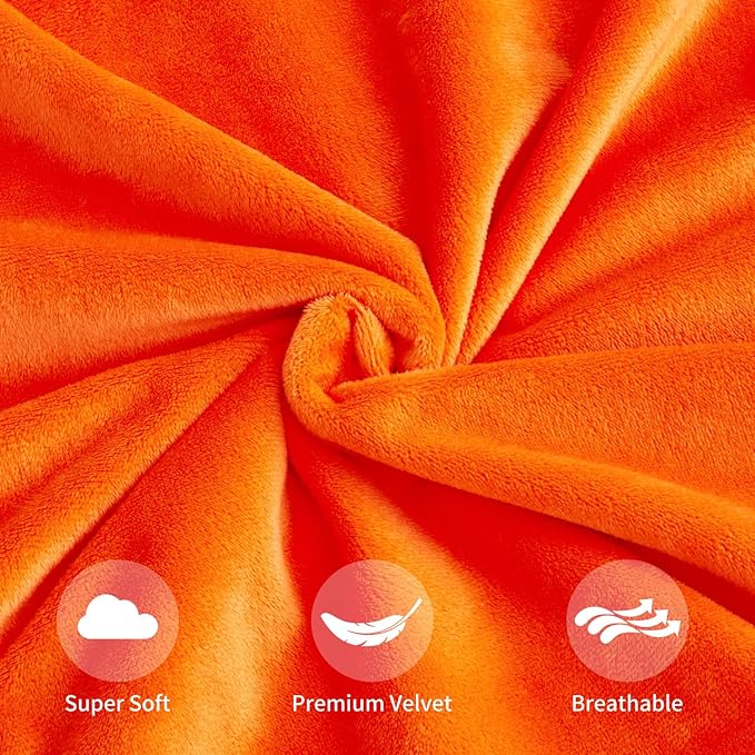 Fall Orange Throw Pillow Covers Decorative Velvet Set of 2 26x26 Inch Pillow Covers, Soft Burnt Orange Pillowcases for Couch Sofa Bed Living Room, Farmhouse Boho Decor, Accent Cushion Covers