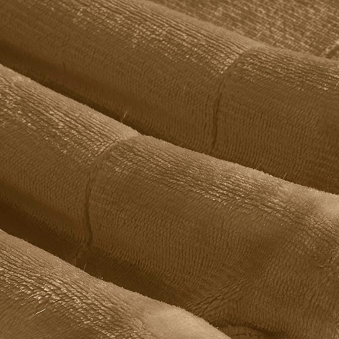Elegant Comfort Ultra Soft Reversible Flannel Sherpa Blanket - Cozy Silky Fleece Throw for Couch, Bed - Plush Fuzzy Warm Winter Blanket for Gift, King, Taupe