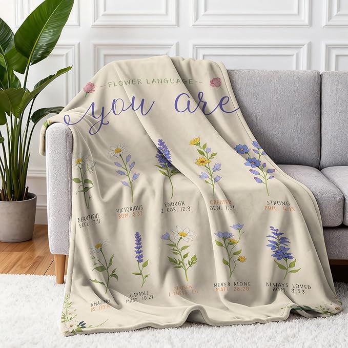 Christian Gifts for Women Faith, Inspirational/Religious/Spiritual Gifts for Adults, Soft Throw Blankets for Women/Men, Personalized Blankets for Adults 50"x 60"