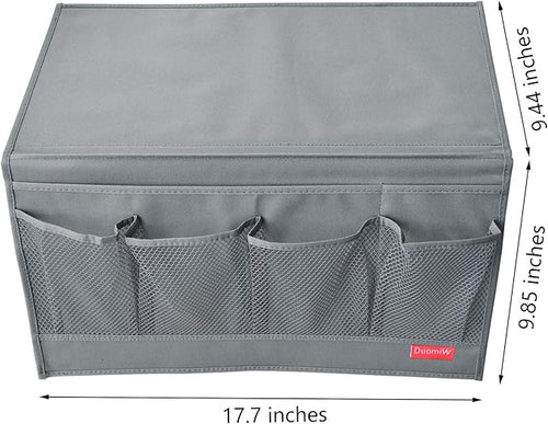 6 Pockets Bedside Storage Organizer, Bedside Caddy, Table Cabinet Storage Organizer, TV Remote Control, Phones, Magazines, Tablets, Accessories (Light Grey)