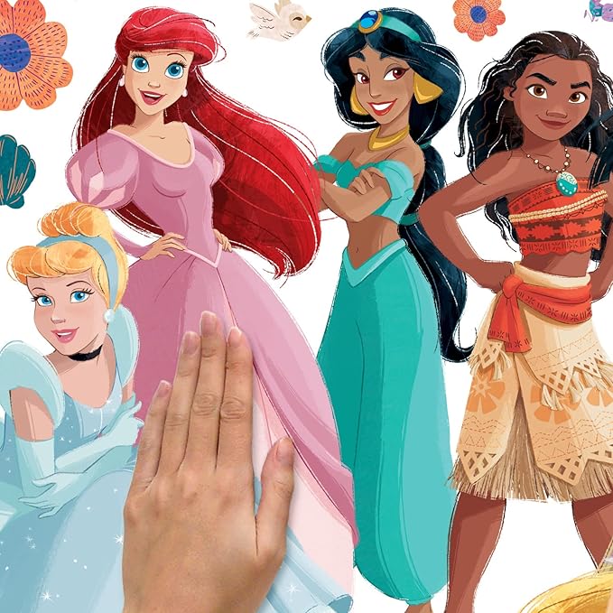 RoomMates RMK5330GM Disney Princess Flowers and Friends Giant Peel and Stick Wall Decals, Multi