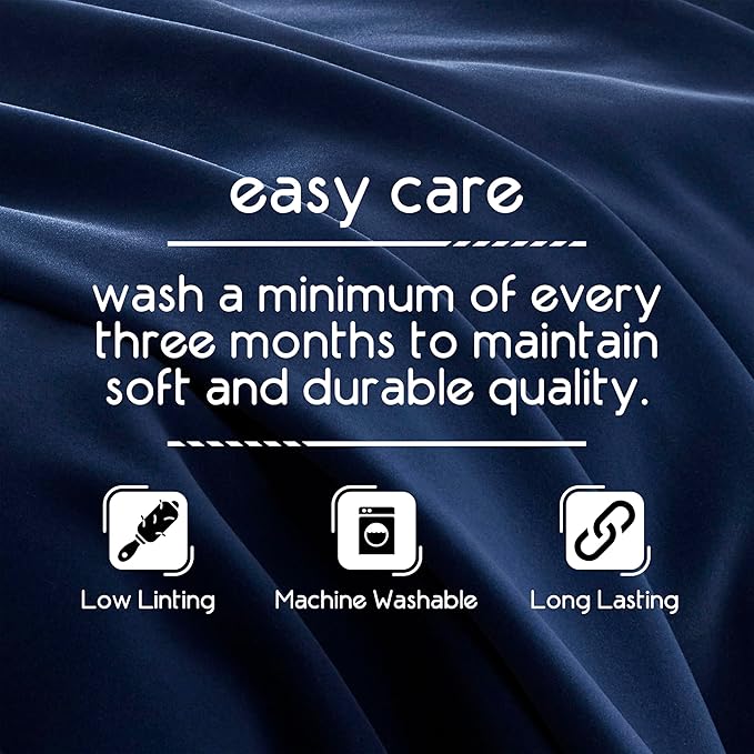Vellux 1B07054 Original Insulating Core Hotel Style Solid Blanket Machine Washable Soft Cozy Warm Thermal Durable Pet Friendly All Seasons Layering Bed Sofa Blankets Navy Blue, Twin, Blue (Pack of 2)