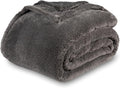 Berkshire Blanket Classic Extra-Fluffy™ Plush Throw Blanket, Soft Fuzzy Fluffy Long Hair Throw Blanket for Couch Sofa Bed, Shadow Grey, 50x60 Inches