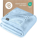 Bare Home Fleece Blanket - Throw/Travel - Ultra-Soft Lightweight for Bed, Sofa, and Couch - Luxury Microplush - Cozy Warm Blanket (Throw/Travel, Light Blue)