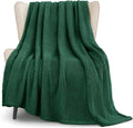 Whale Flotilla Extra Large Fuzzy Fleece Throw Blanket for Couch, 50x70 Inch Fluffy Warm Soft Jacquard Blankets for All Season, Lightweight and Cozy, Emerald Green