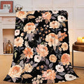 Flower Throw Blanket - Soft Plush Fleece Floral Bedding Blankets- Cozy Flower Stuff Gifts for Women Girls Kids 50"X60"