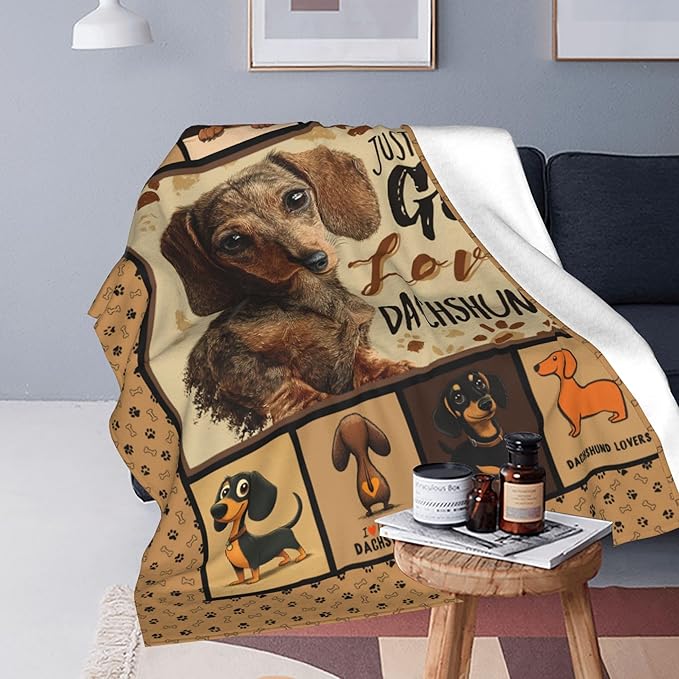 Dachshund Throw Blanket Soft Warm Cozy Dogs Dachshunds Blankets Fuzzy Plush Fleece Dachshund Blanket Gifts for Couch Bed Sofa Home Decor 40''X50''