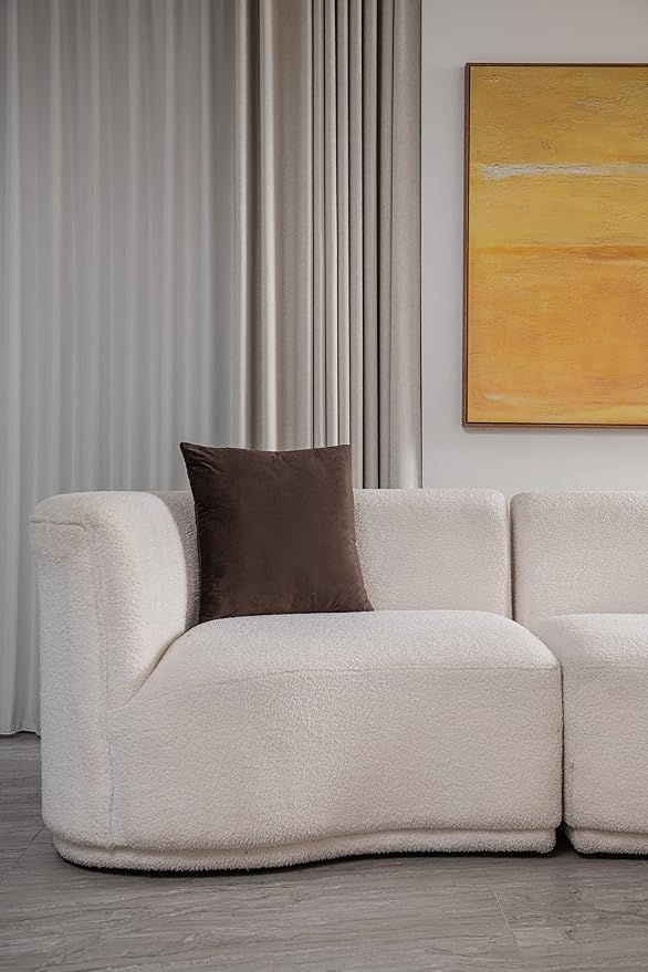 DEZENE Throw Pillow Covers 20x20 Chocolate Brown: Pack of 2 Cozy Soft Velvet Square Modern Luxury Decorative Throw Pillow Cases for Sofa Couch Living Room Bed Home Decor