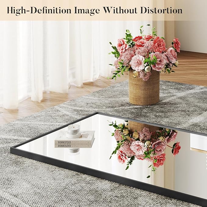 DUMOS Full Length Mirror 59"x16" Full Body Floor Mirror for Bedroom or Cloakroom, Can Stand Alone, Hang or Lean Against Wall, Tall Wall Mirror with Stand and Sleek Aluminum Alloy Thin Frame
