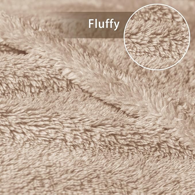 Exclusivo Mezcla Soft Fleece Throw Blanket for Couch, Super Soft Velvet Plush Fleece Blankets, Fuzzy Cozy and Warm for Winter, 50x60 Inches, Camel