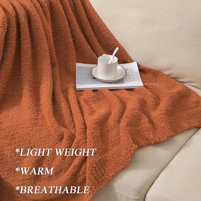bearberry Super Soft Fall Throw Blanket Lightweight Cozy Warm Throw Blankets for Couch Bed Sofa All Season (Caramel, 40”x50”)