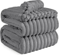 Bedsure GentleSoft Frost Gray Fleece Blanket for Couch - Cozy Soft Blankets for Women, Cute Small Throws for Girls, 90x90 Inches