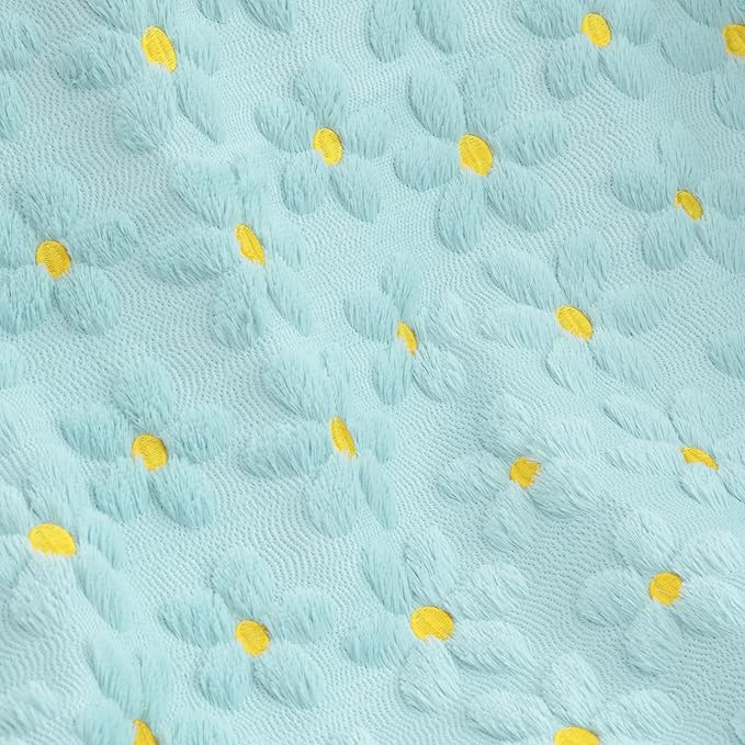 Horaldaily Spring Summer Throw Blanket, Blue Daisy Soft Fuzzy Plush Faux Fur Cozy Blankets for Couch Sofa Bed Lounging, Ideal Gifts for Kids Adults Wife Self, 60x80