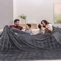 COOVA Oversized King Fleece Blanket 120x120 inches, Soft Cozy Warm Giant Extra Large 10'x10' Blanket for Bed, Sofa, Couch,Travel, Camping, California Huge Big Throw Blanket, Checkered Dark Grey