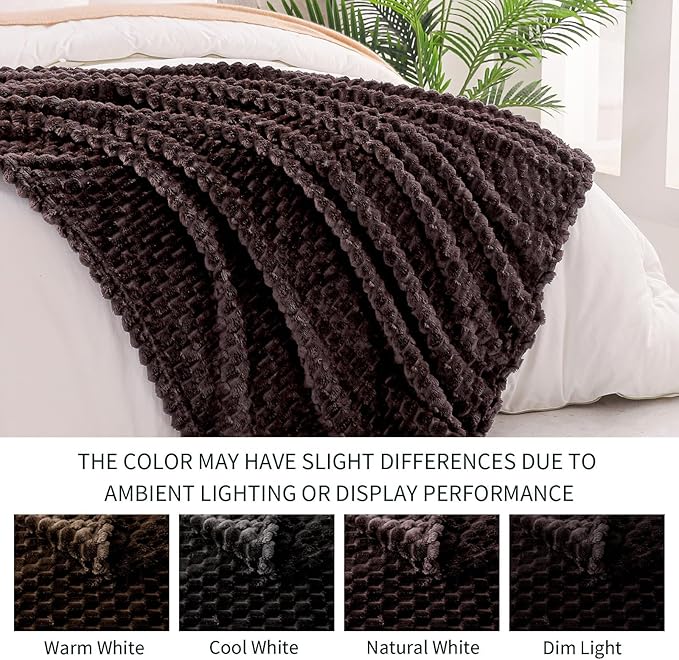 Exclusivo Mezcla Fleece King Blanket for Bed, Extra Large Fuzzy Coffee Bed Blankets, Soft Cozy Plush Sofa Throws for All Seasons, 90x104 Inches