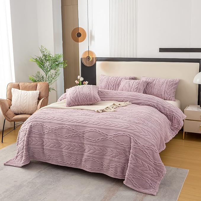 YUSOKI Twin XL Blanket Single Layer,Weight(3.1lb),370GMS-3D Stylish Design for Gift Home Decor (Rose Pink,65"x90")